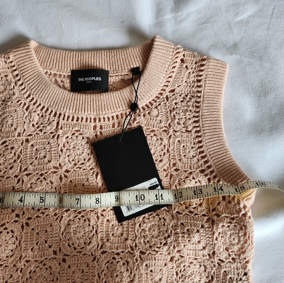 Kooples NWT 1 (S) cotton crochet sweater vest, pink - Picture 11 of 14
